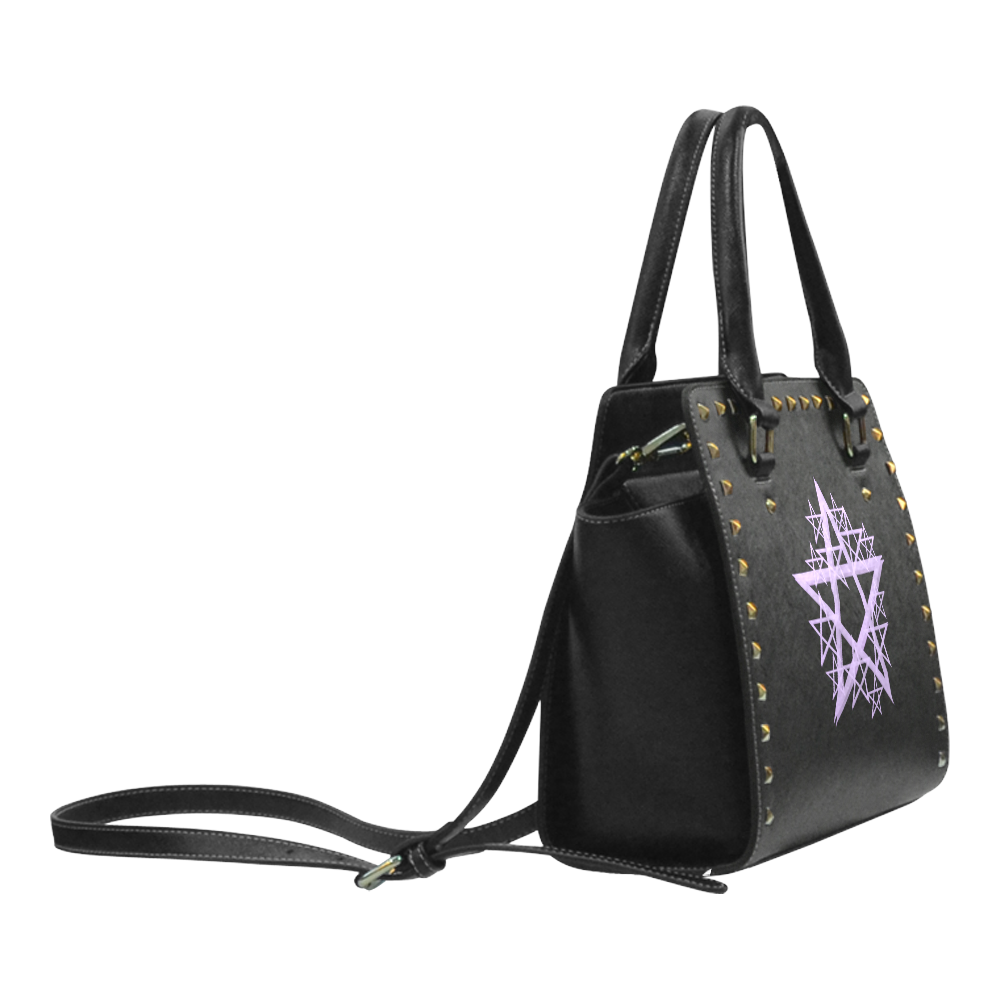 Purple Pentacle Rivit Shoulder Bag Rivet Shoulder Handbag (Model 1645)