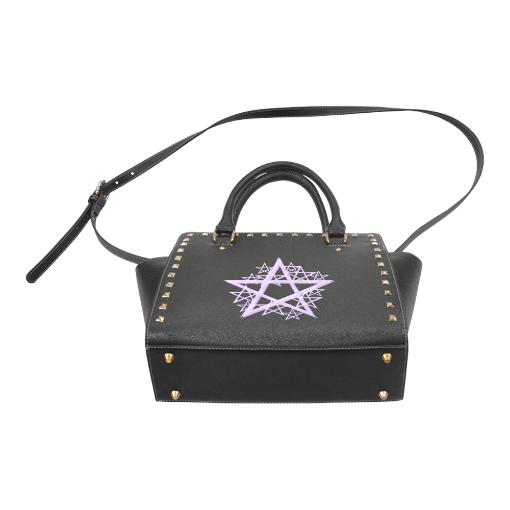 Purple Pentacle Rivit Shoulder Bag Rivet Shoulder Handbag (Model 1645)