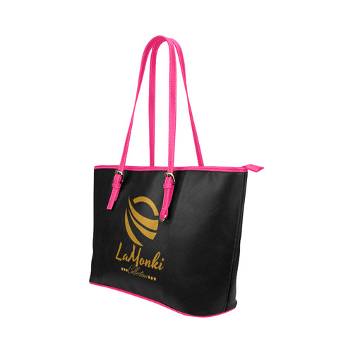 LaMonki "pink" Leather Tote Bag/Large (Model 1651)