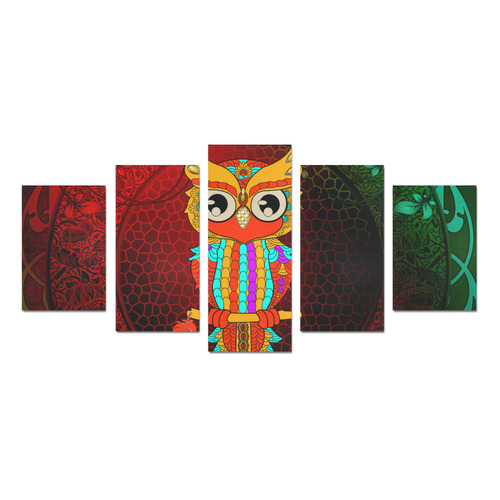 Cute owl, mandala design Canvas Print Sets D (No Frame)