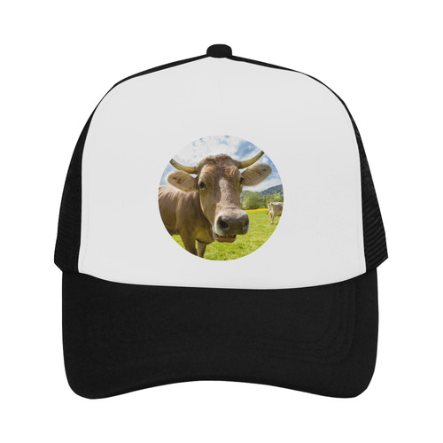 Photography Pretty Blond Cow On Grass Trucker Hat