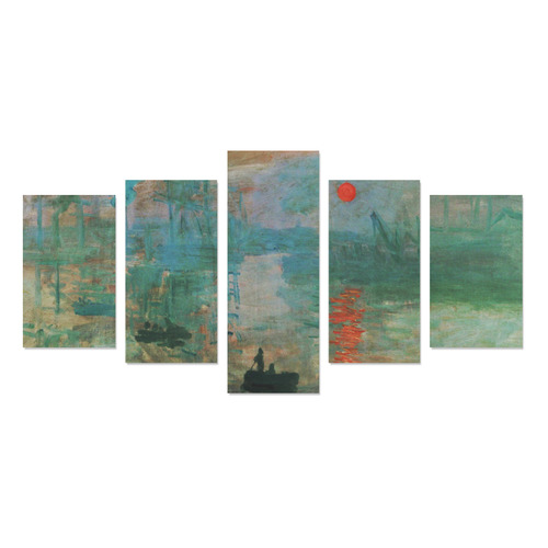 Impression Sunrise Claude Monet Fine Art Canvas Print Sets C (No Frame)