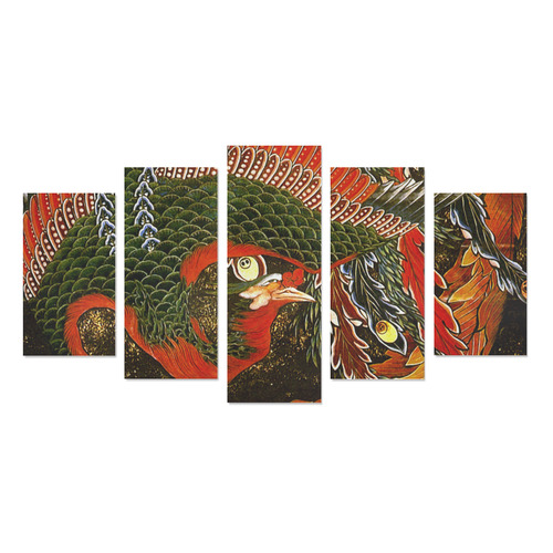 Hokusai Phoenix Firebird Goddess Japanese Canvas Print Sets A (No Frame)