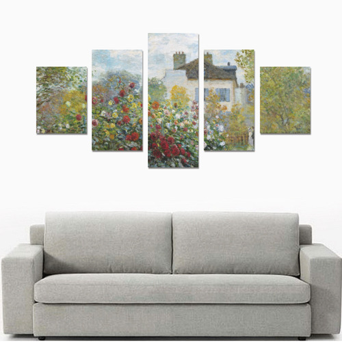 Monet Artist's Garden Argenteuil Floral Landscape Canvas Print Sets B (No Frame)