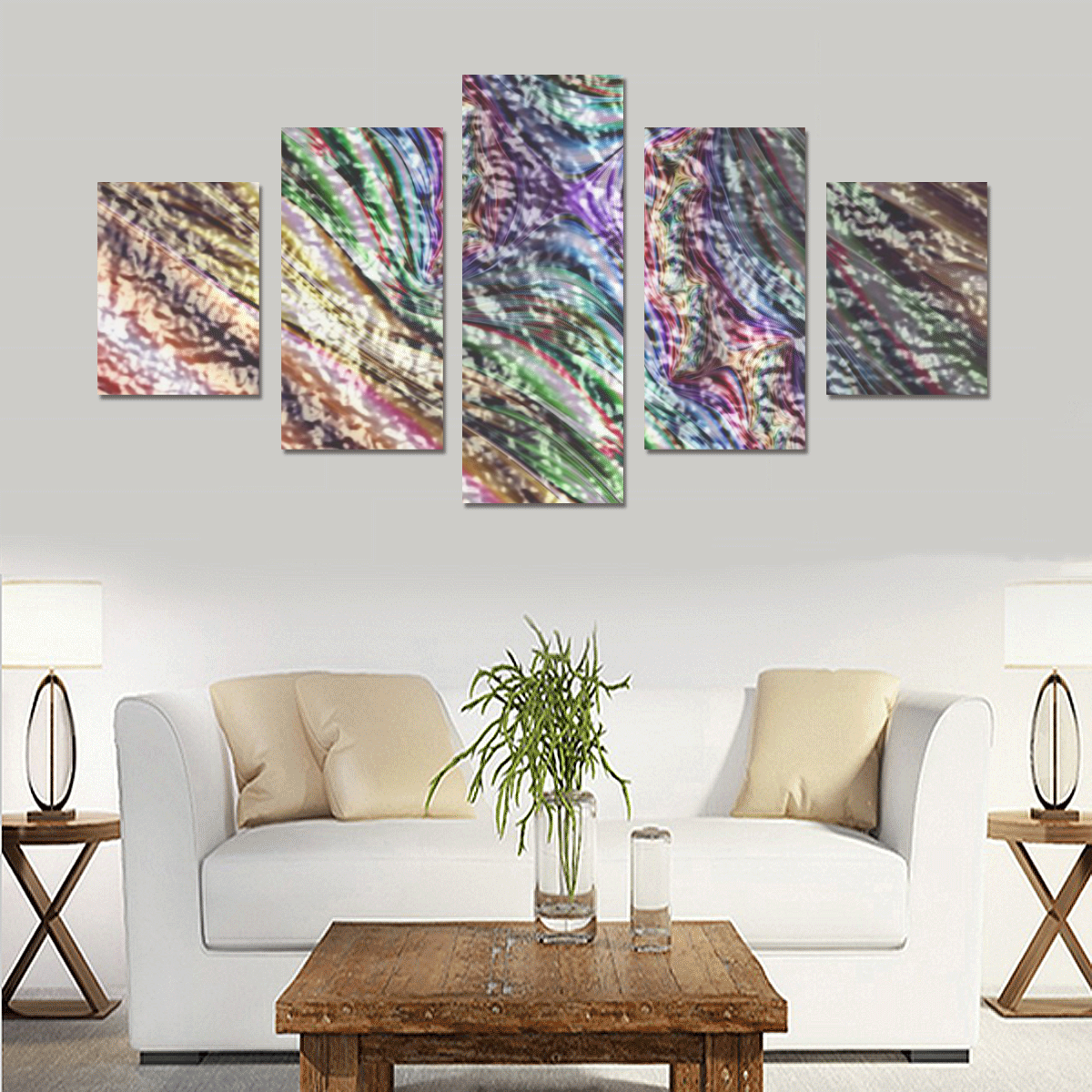 crumpled foil 17 Abstract by JamColors Canvas Print Sets B (No Frame)