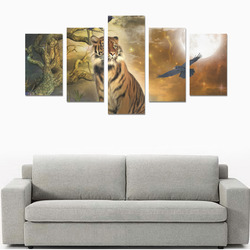 Awesome itger in the night Canvas Print Sets C (No Frame)