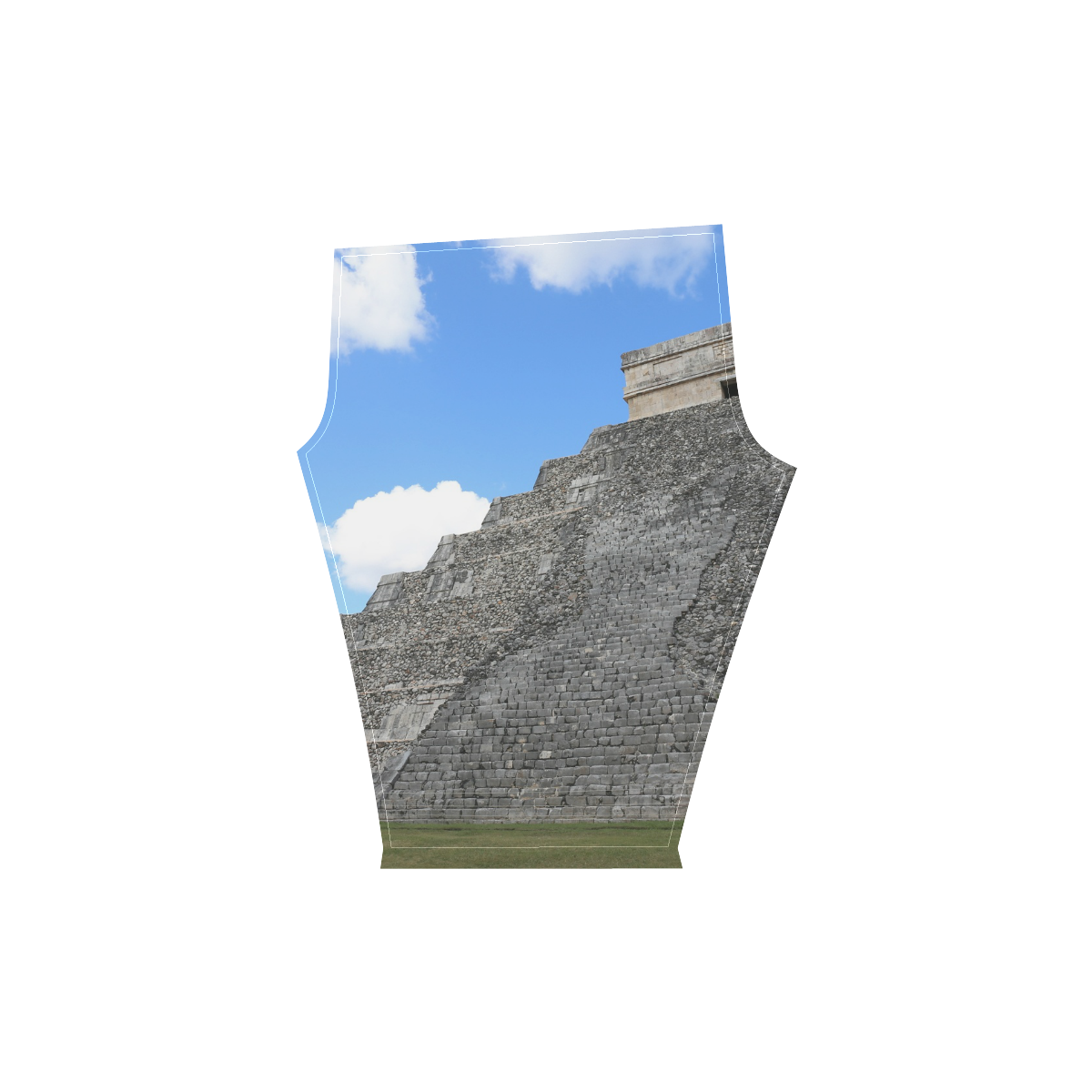 Chichen Itza Maya Pyramid Temple Women's Low Rise Capri Leggings (Invisible Stitch) (Model L08)