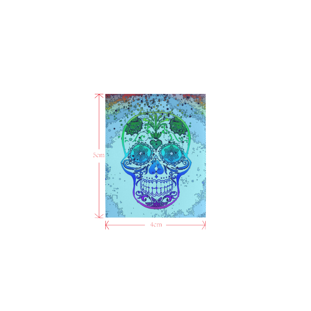 psychedelic Pop Skull 317D by JamColors Logo for Men&Kids Clothes (4cm X 5cm)