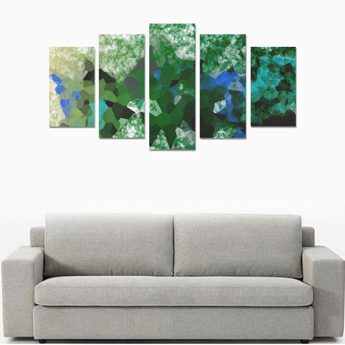 blue and green abstract Canvas Print Sets A (No Frame)