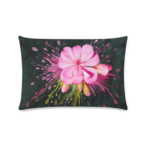 Pink flower, color splash, floral eruption Custom Zippered Pillow Case 16"x24"(Twin Sides)