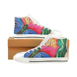 Butterfly Life High Top Canvas Women's Shoes/Large Size (Model 017)