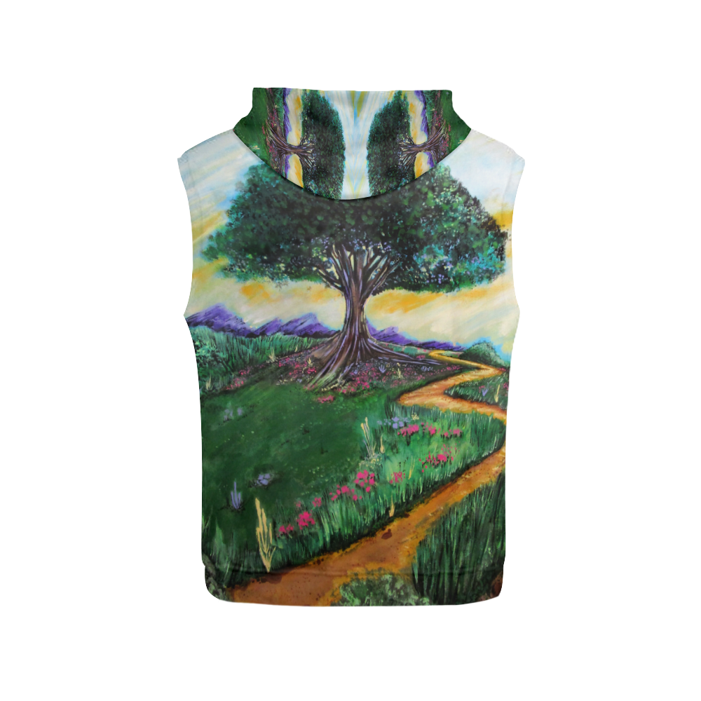 Tree Of Imagination All Over Print Sleeveless Hoodie for Women (Model H15)