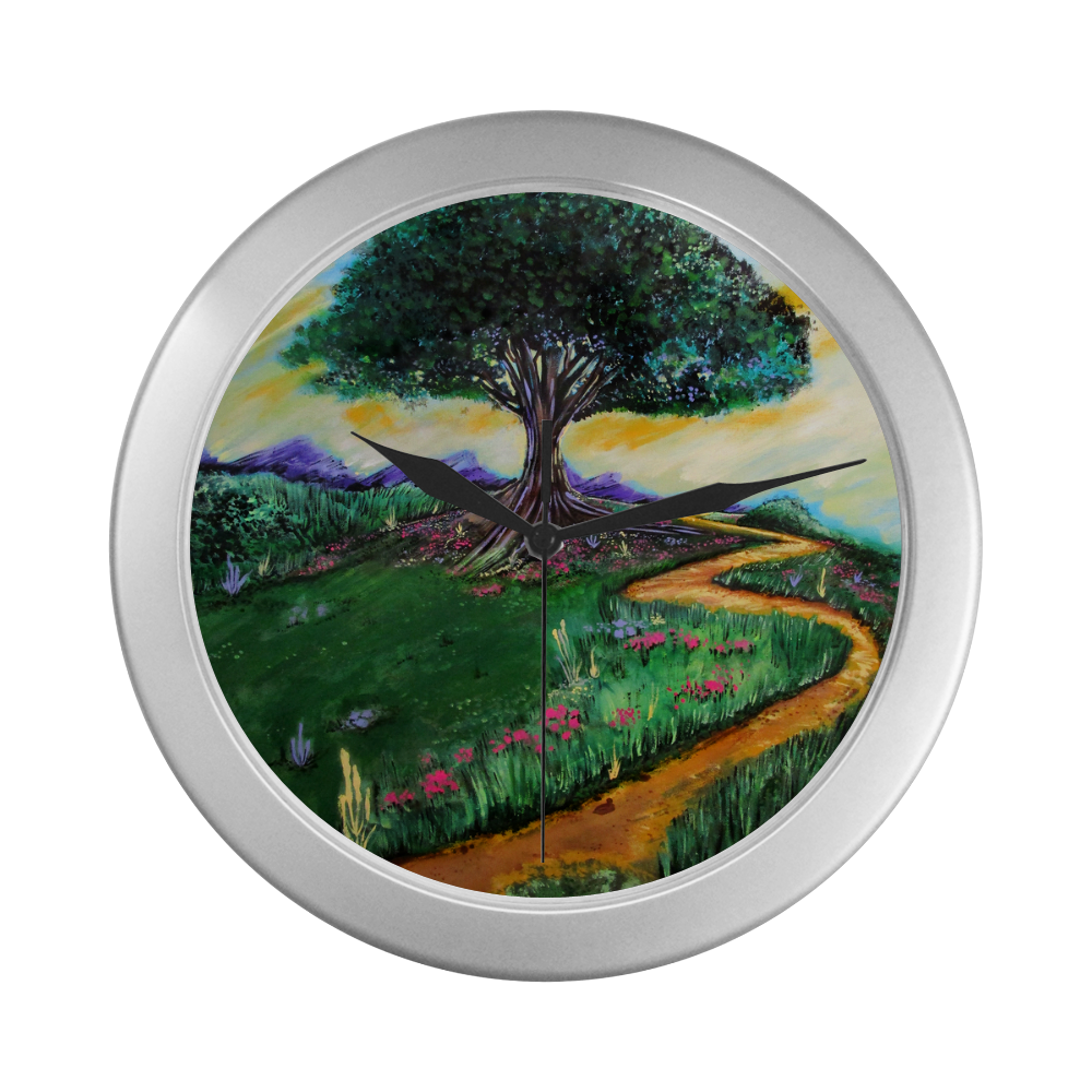 Tree Of Imagination Silver Color Wall Clock