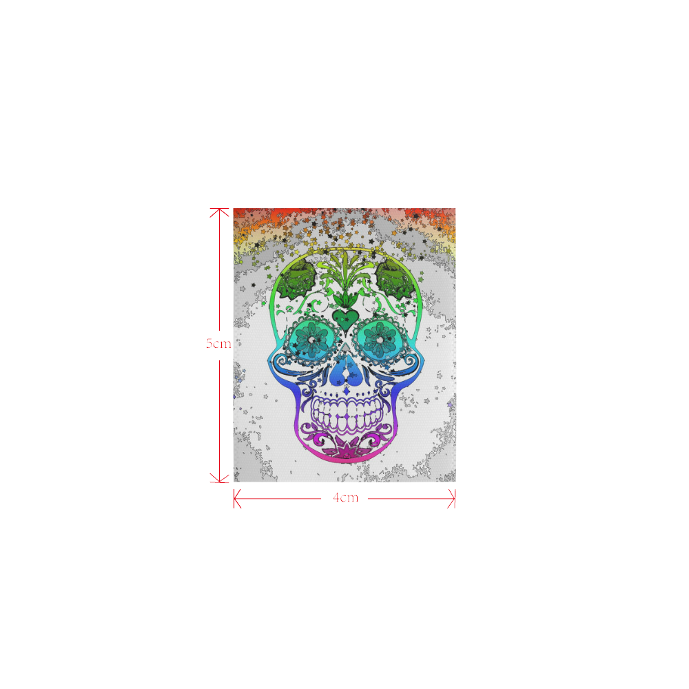 psychedelic Pop Skull 317E by JamColors Logo for Men&Kids Clothes (4cm X 5cm)