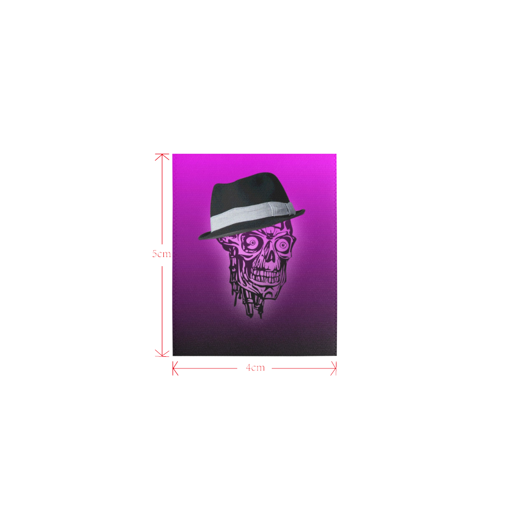 elegant skull with hat,hot pink Logo for Men&Kids Clothes (4cm X 5cm)