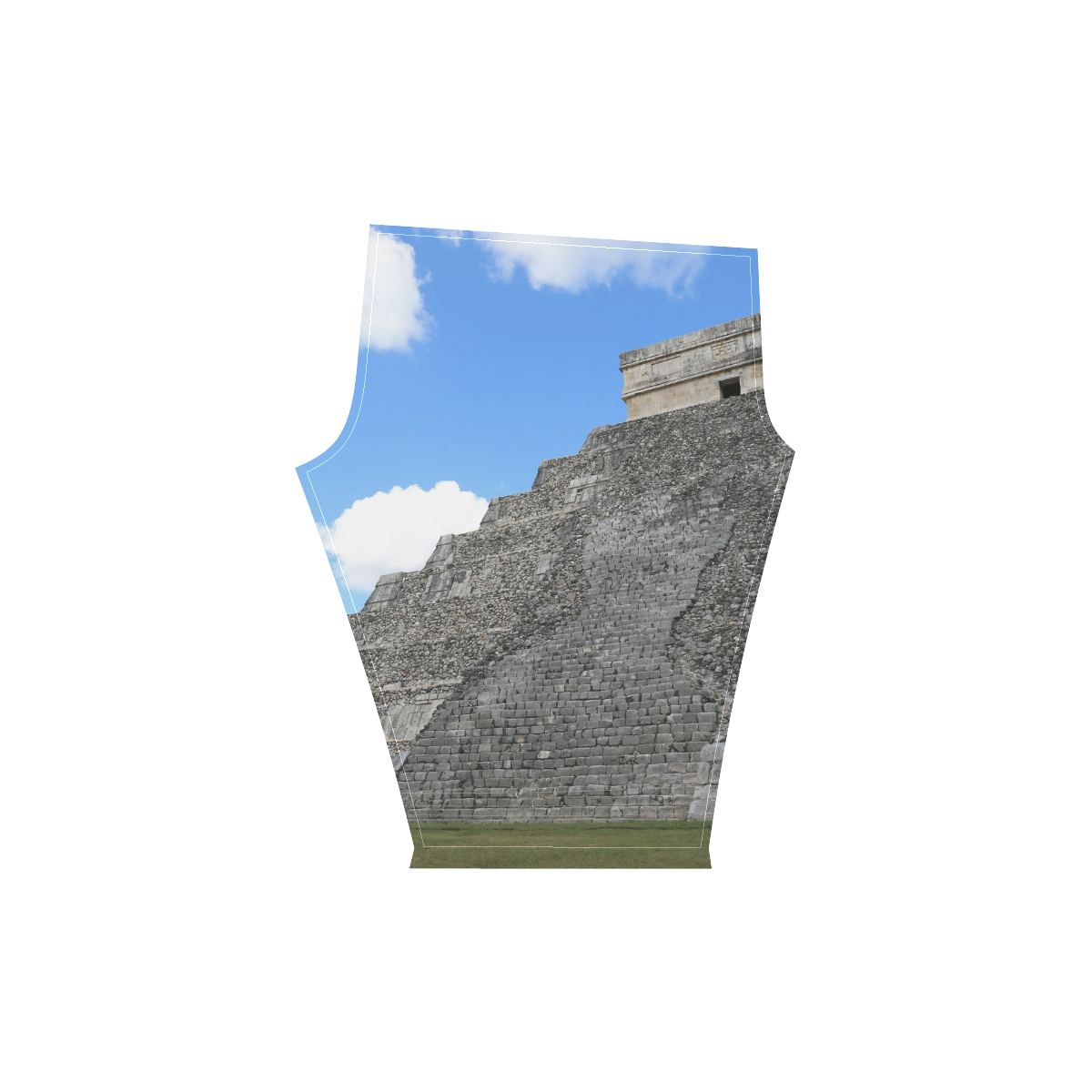 Chichen Itza Maya Pyramid Temple Women's Low Rise Capri Leggings (Invisible Stitch) (Model L08)