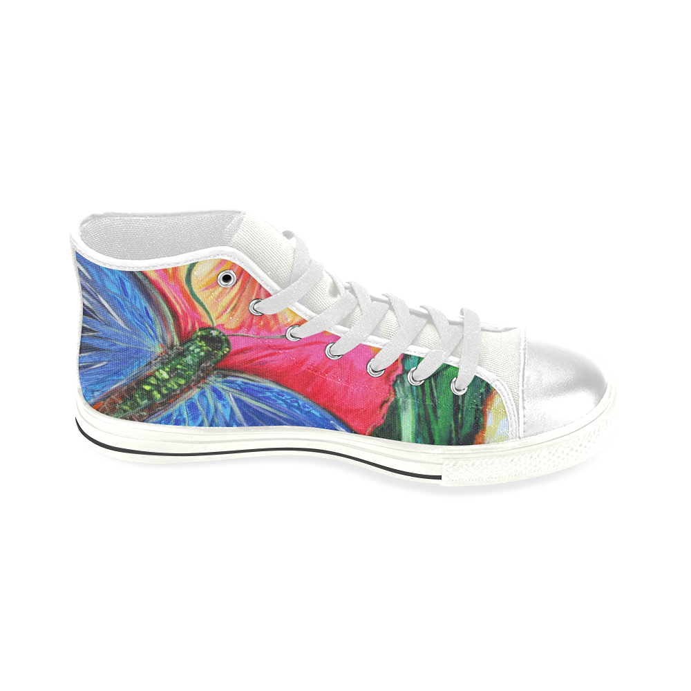 Butterfly Life High Top Canvas Shoes for Kid (Model 017)