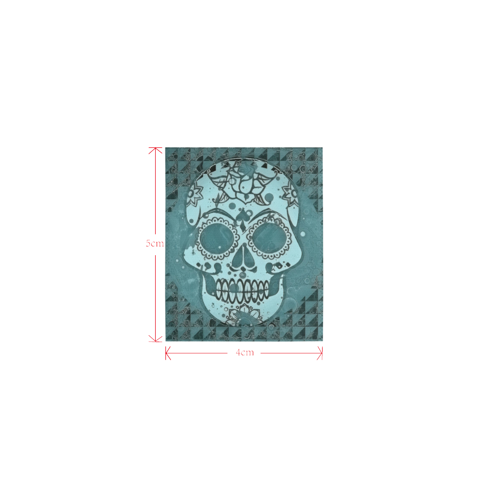 Trendy Skull, teal by JamColors Logo for Men&Kids Clothes (4cm X 5cm)