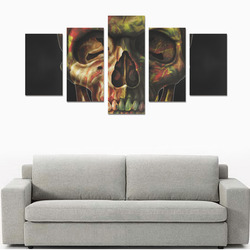 Gothic Skull of Roses Canvas Print Sets C (No Frame)