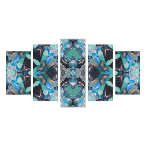 Turquoise Jewel Fractual Canvas Print Sets A (No Frame)