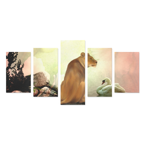 Awesome lioness in a fantasy world Canvas Print Sets C (No Frame)