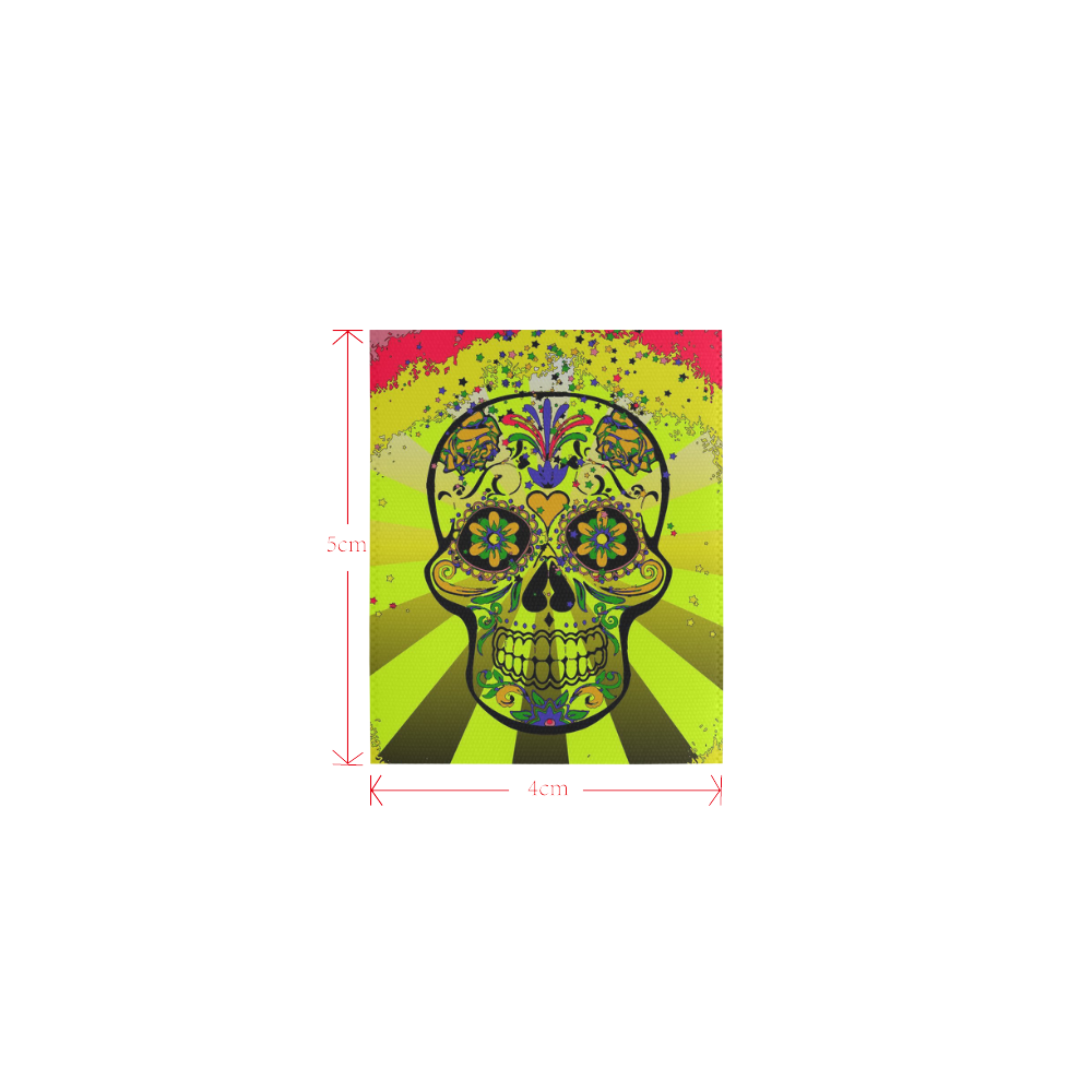 psychedelic Pop Skull 317G by JamColors Logo for Men&Kids Clothes (4cm X 5cm)