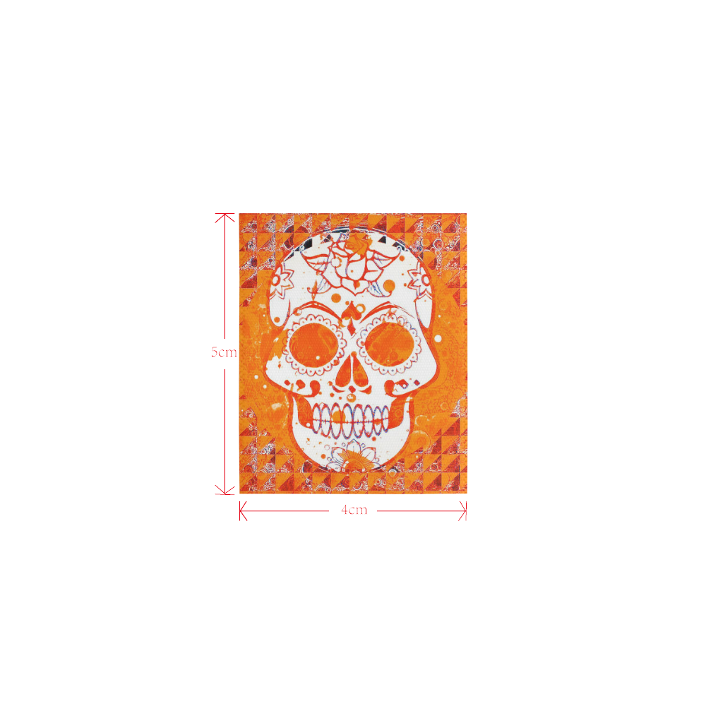 Trendy Skull,orange by JamColors Logo for Men&Kids Clothes (4cm X 5cm)