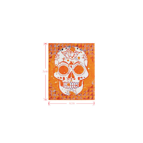 Trendy Skull,orange by JamColors Logo for Men&Kids Clothes (4cm X 5cm)