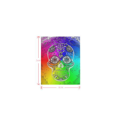 psychedelic Pop Skull 317F by JamColors Logo for Men&Kids Clothes (4cm X 5cm)