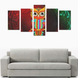 Cute owl, mandala design Canvas Print Sets C (No Frame)