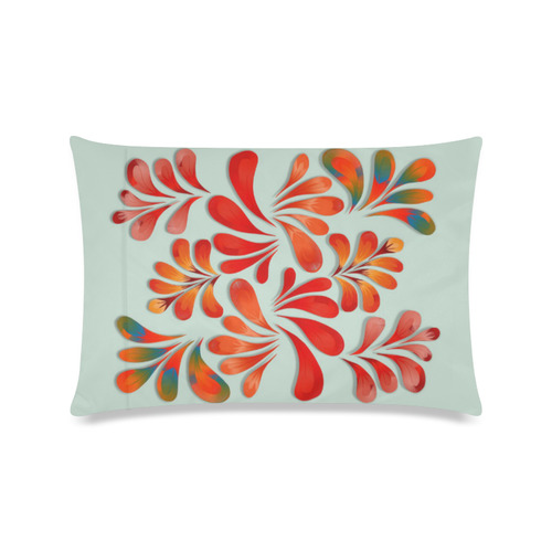 Red Floral Dance Pattern Custom Zippered Pillow Case 16"x24"(Twin Sides)