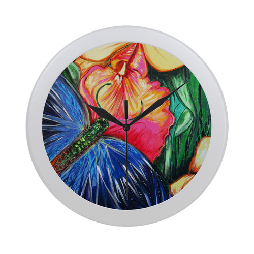 Butterfly Life Circular Plastic Wall clock