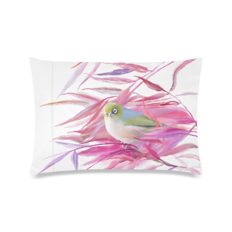 Cute little SilverEye, angry bird watercolor Custom Zippered Pillow Case 16"x24"(Twin Sides)
