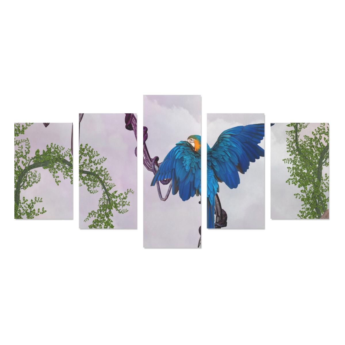 Awesome parrot Canvas Print Sets C (No Frame)