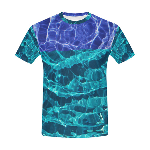 Blue Spirals All Over Print T-Shirt for Men (USA Size) (Model T40)