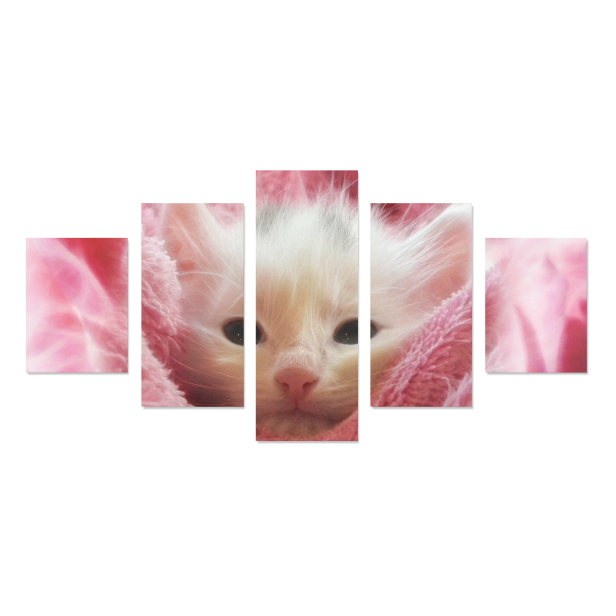 Kitty Loves Pink Canvas Print Sets B (No Frame)