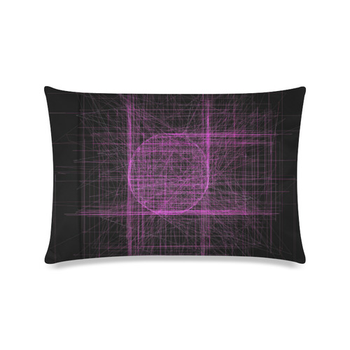 Purple / magenta abstract glitch on black Custom Zippered Pillow Case 16"x24"(Twin Sides)