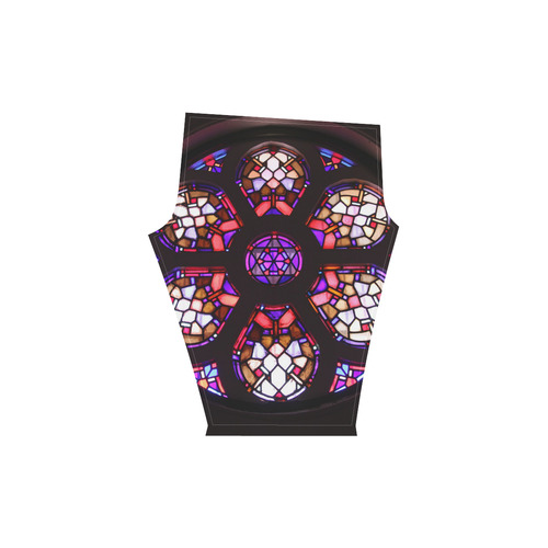 Geometric Purple Pink Rosary Window Mandala Women's Low Rise Capri Leggings (Invisible Stitch) (Model L08)