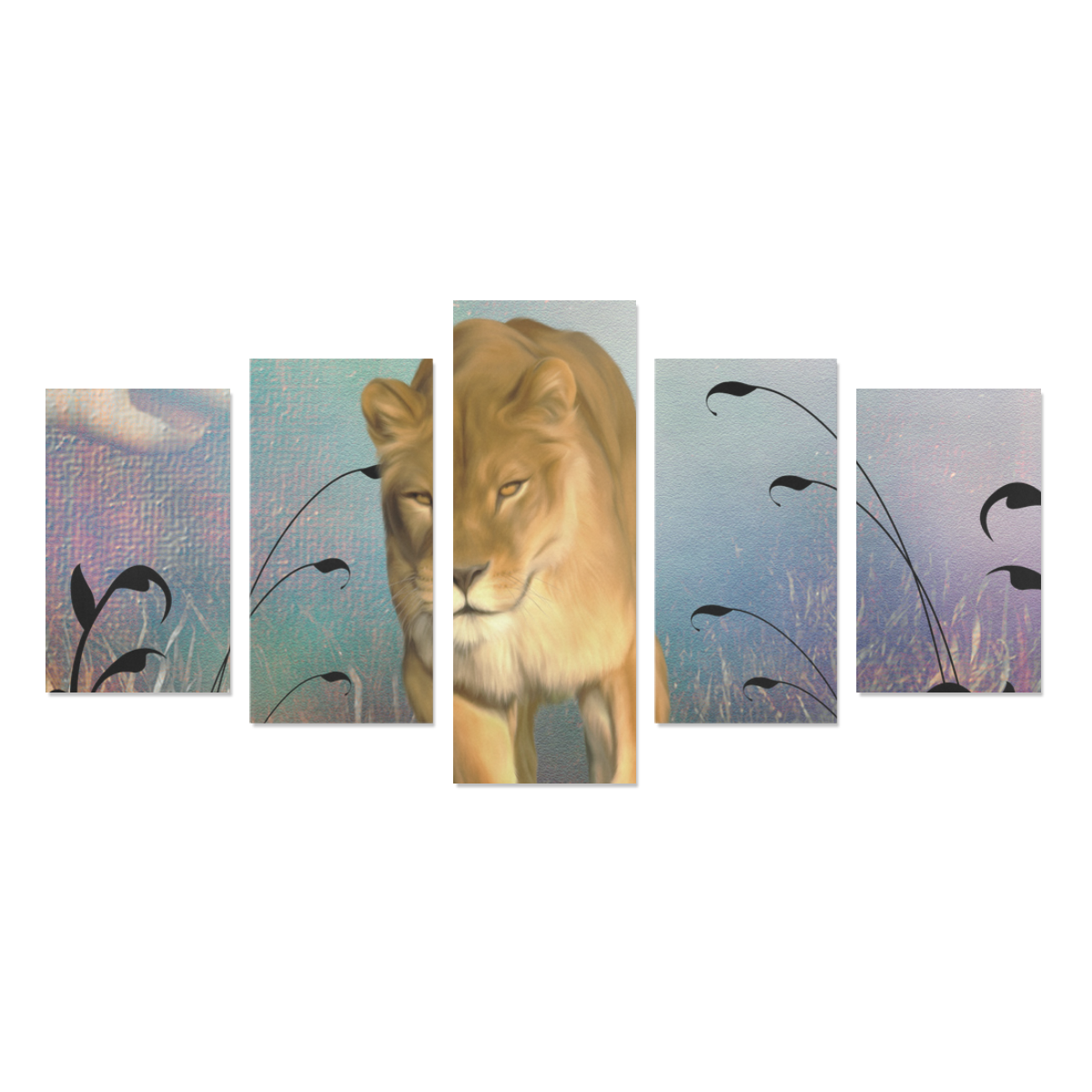 Wonderful lioness Canvas Print Sets C (No Frame)