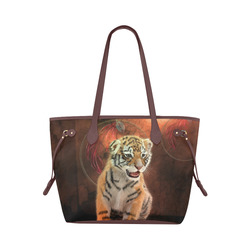 Cute little tiger Clover Canvas Tote Bag (Model 1661)
