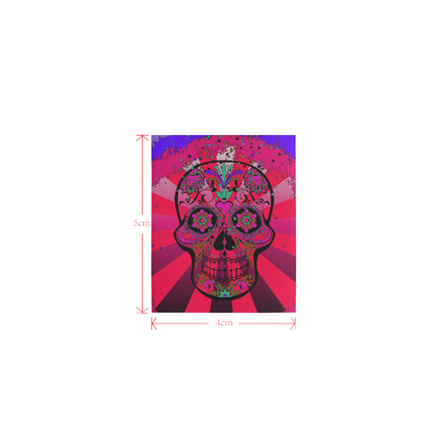 psychedelic Pop Skull 317H by JamColors Logo for Men&Kids Clothes (4cm X 5cm)