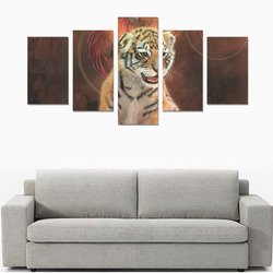 Cute little tiger Canvas Print Sets C (No Frame)