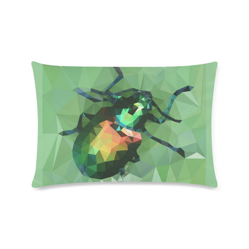 Pretty green bug, Low poly dogbane beetle Custom Zippered Pillow Case 16"x24"(Twin Sides)