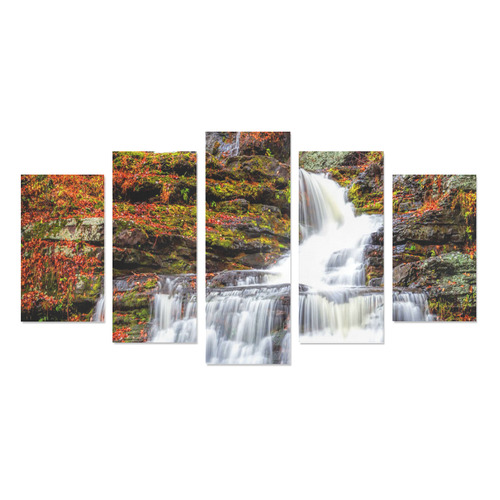 Autumn Waterfall Canvas Print Sets A (No Frame)