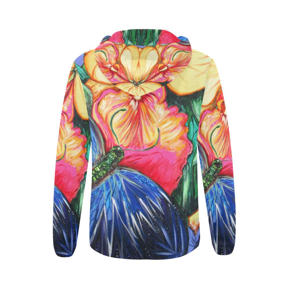 Butterfly Life All Over Print Full Zip Hoodie for Women (Model H14)