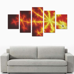 Fractal Explosion In Red And Yellow Canvas Print Sets B (No Frame)