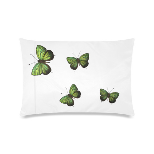 Arhopala horsfield butterflies painting Custom Zippered Pillow Case 16"x24"(Twin Sides)