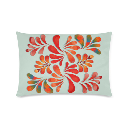 Red Floral Dance Pattern Custom Zippered Pillow Case 16"x24"(Twin Sides)