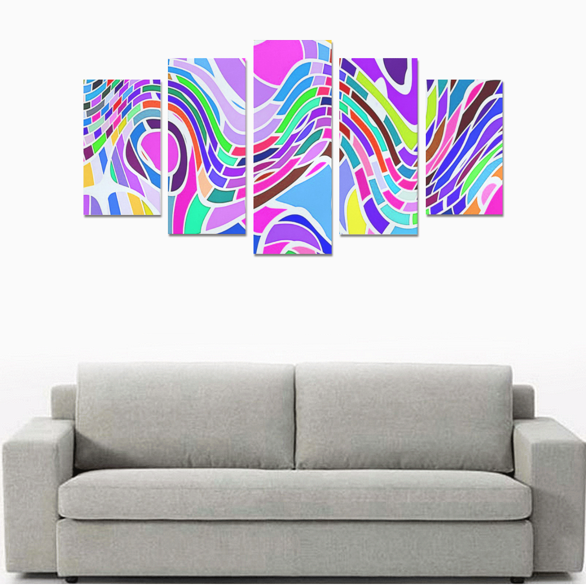 Abstract Pop Colorful Swirls Canvas Print Sets A (No Frame)