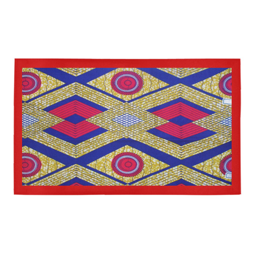 African Print 3 Azalea Doormat 30" x 18" (Sponge Material)